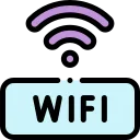 icono de símbolo de wifi violeta 